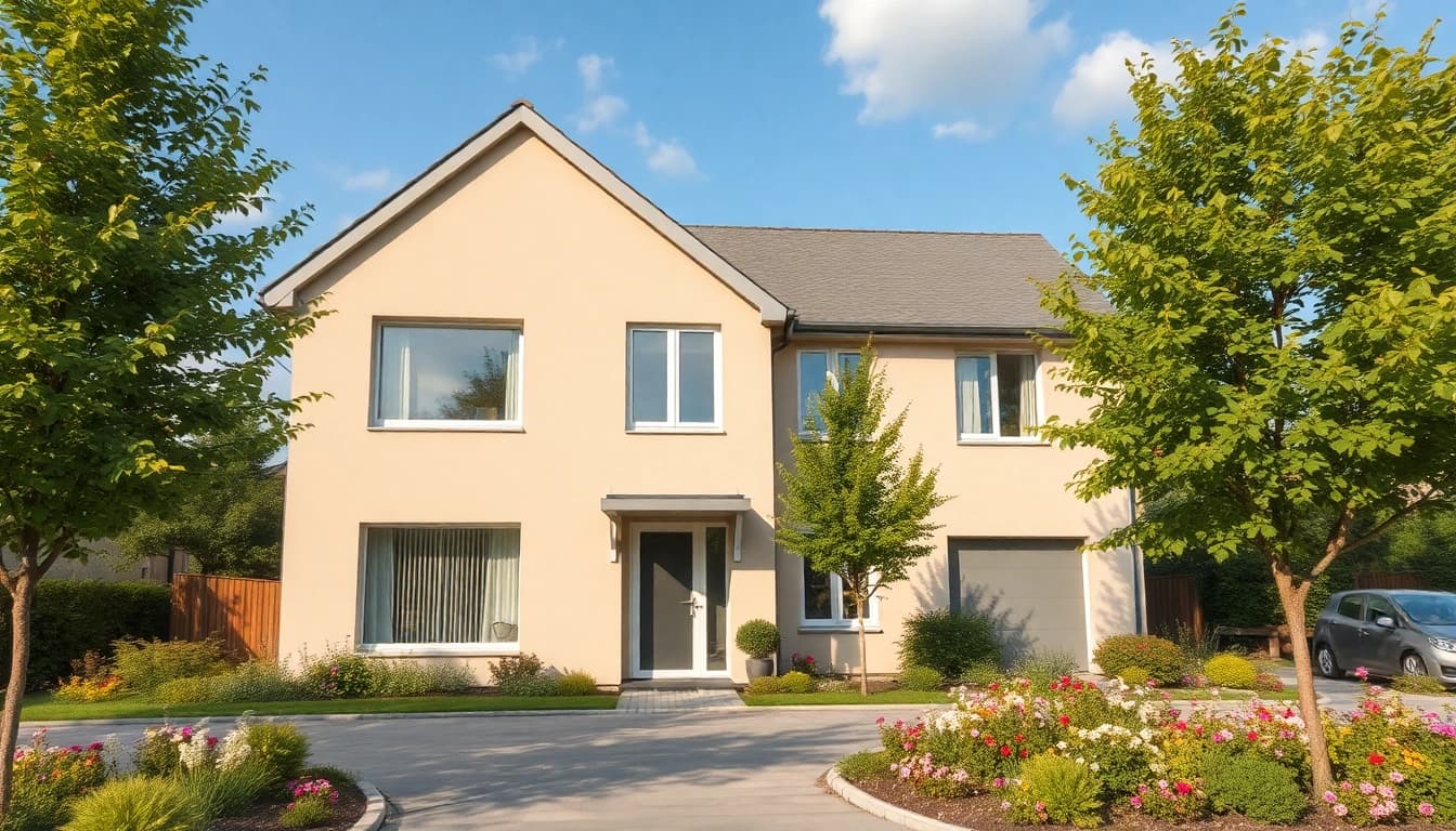 Haus kaufen: Modernes Einfamilienhaus in ruhiger Lage mit Garten und schöner Umgebung.