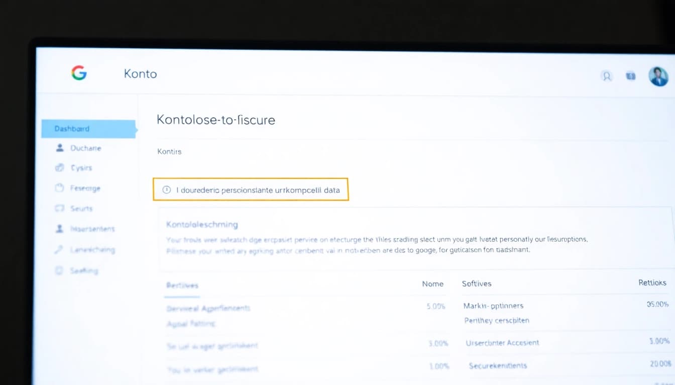 Schritt-für-Schritt-Anleitung zum Google Konto löschen auf dem Bildschirm, der Datenschutzoptionen präsentiert.