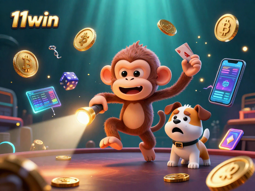 Experience the thrill of 11win with lively 3D characters and vibrant casino elements.