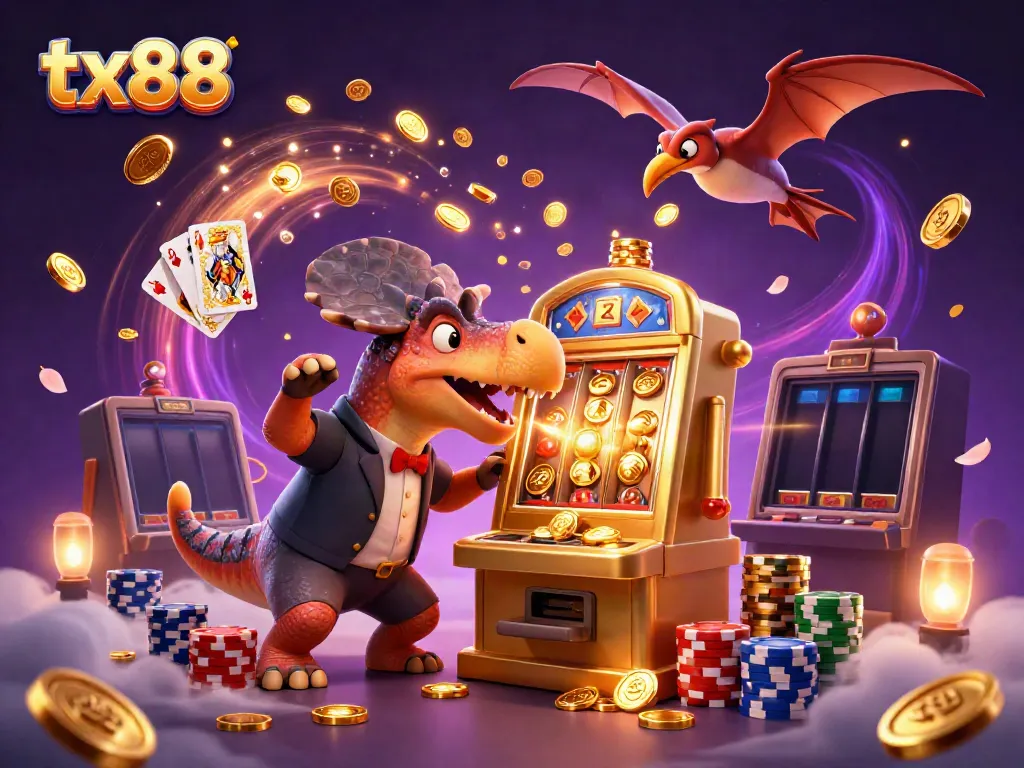 Celebrate your wins at tx88 with a thrilling illustration, featuring dynamic casino fun and vibrant characters.