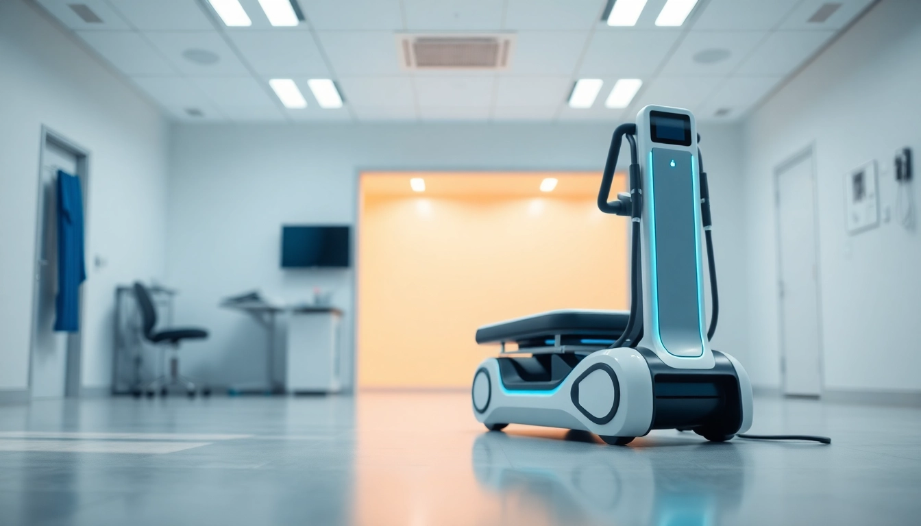 deus medical fortschrittliches Therapiegerät in einem modernen klinischen Umfeld
