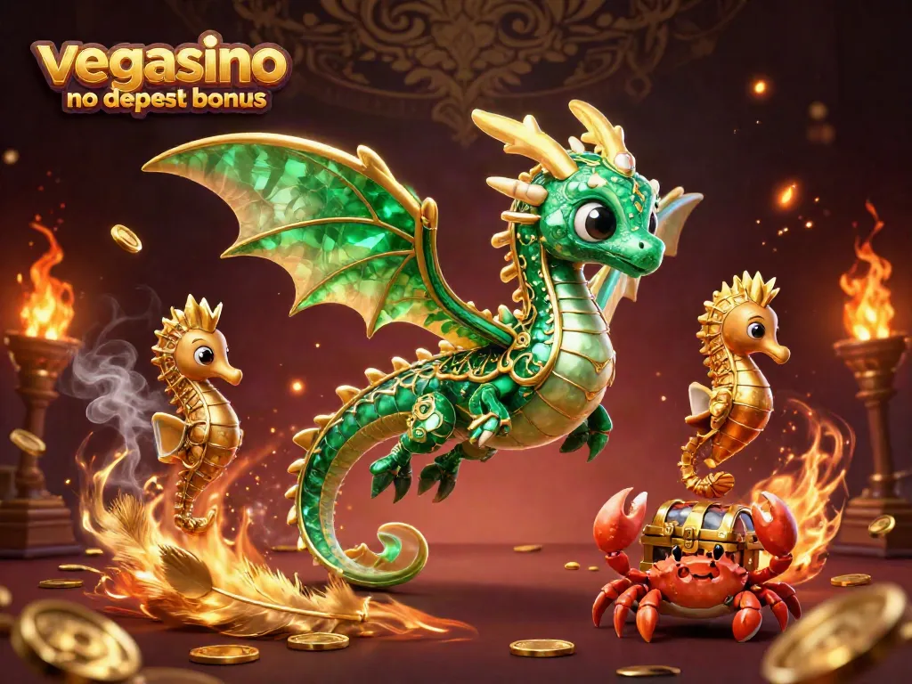 Experience the vegasino no deposit bonus with an epic sea dragon and treasure reveal!