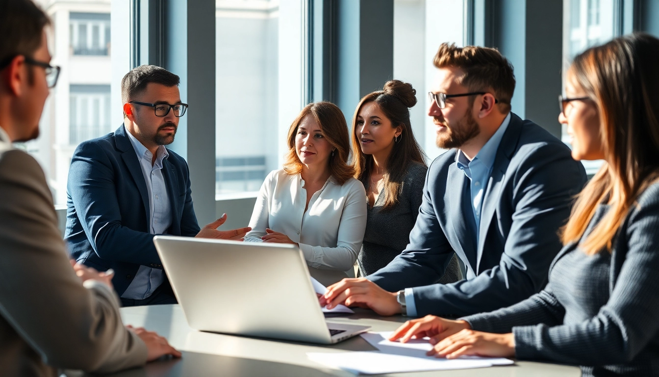Headhunter Ingenieure beraten Ingenieure in einem modernen Büro über Karrieremöglichkeiten.