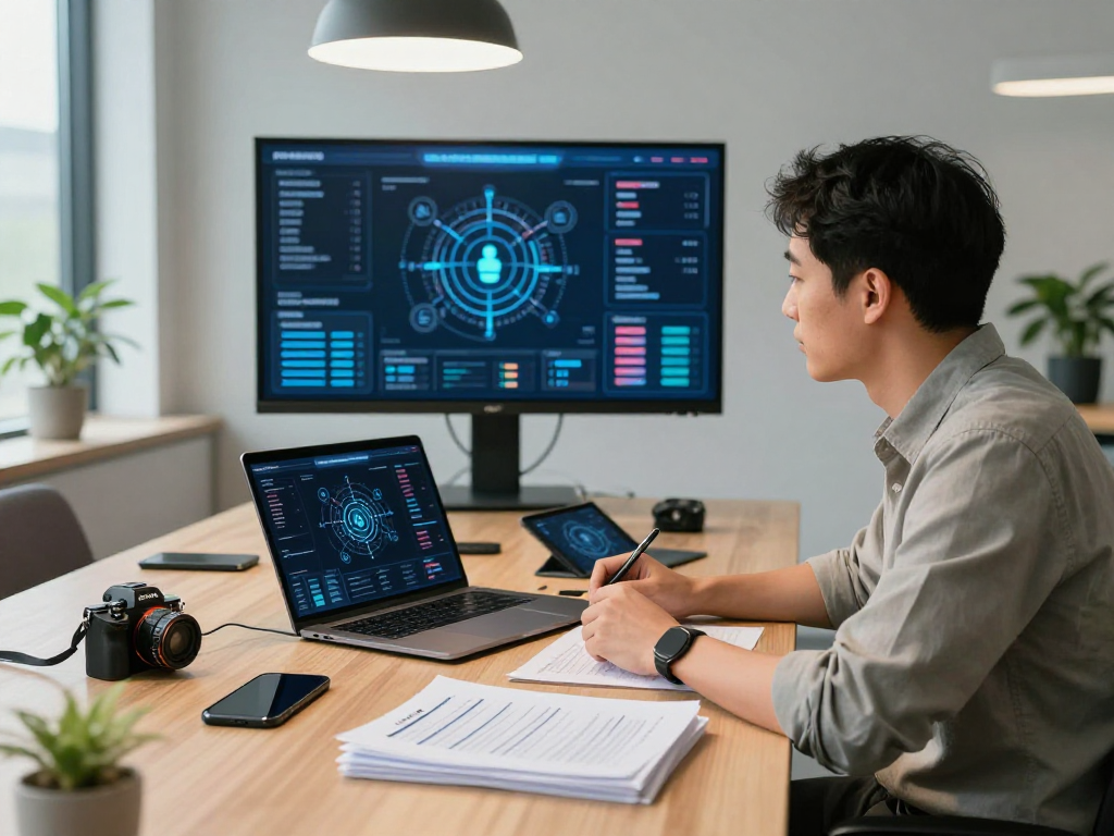 Consultation on Daten- und IT-Sicherheit Dienstleistung with IT expert in modern office.