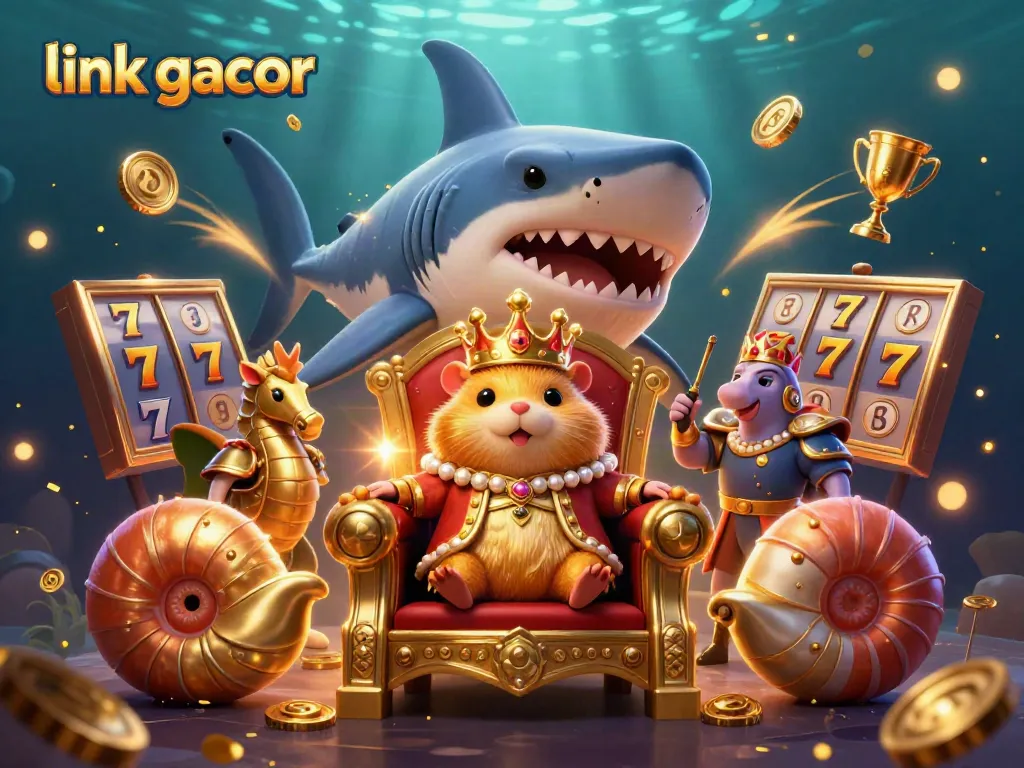 Spin to win on link gacor with the golden hamster king and his royal seahorse guards.