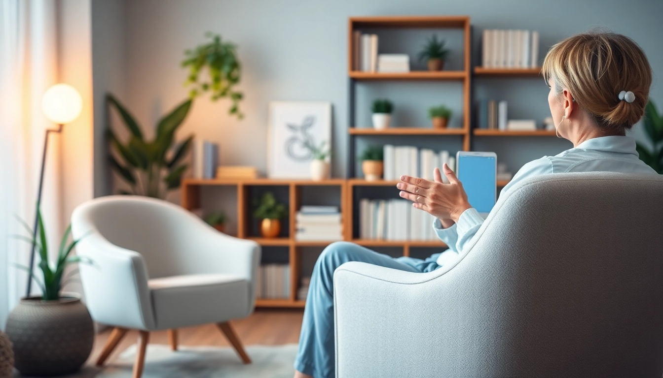 Enhancing emotional wellbeing through a professional therapy session in a tranquil environment.
