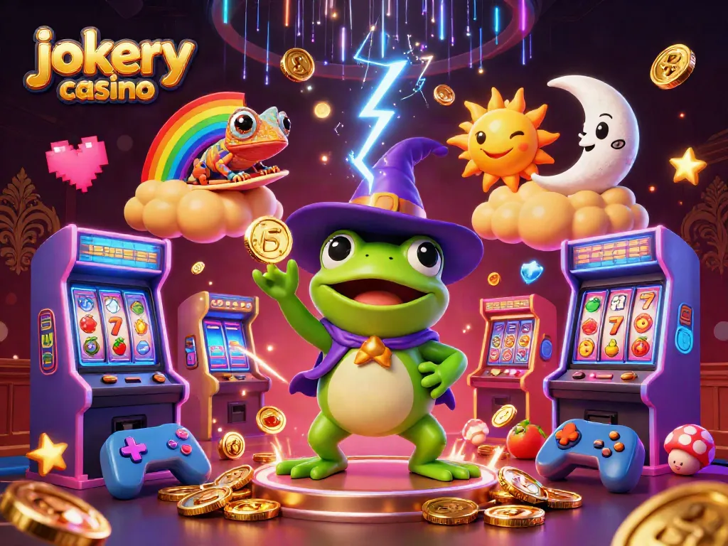 Experience the thrills of jokery casino with a vibrant scene of treasures and game mechanics!