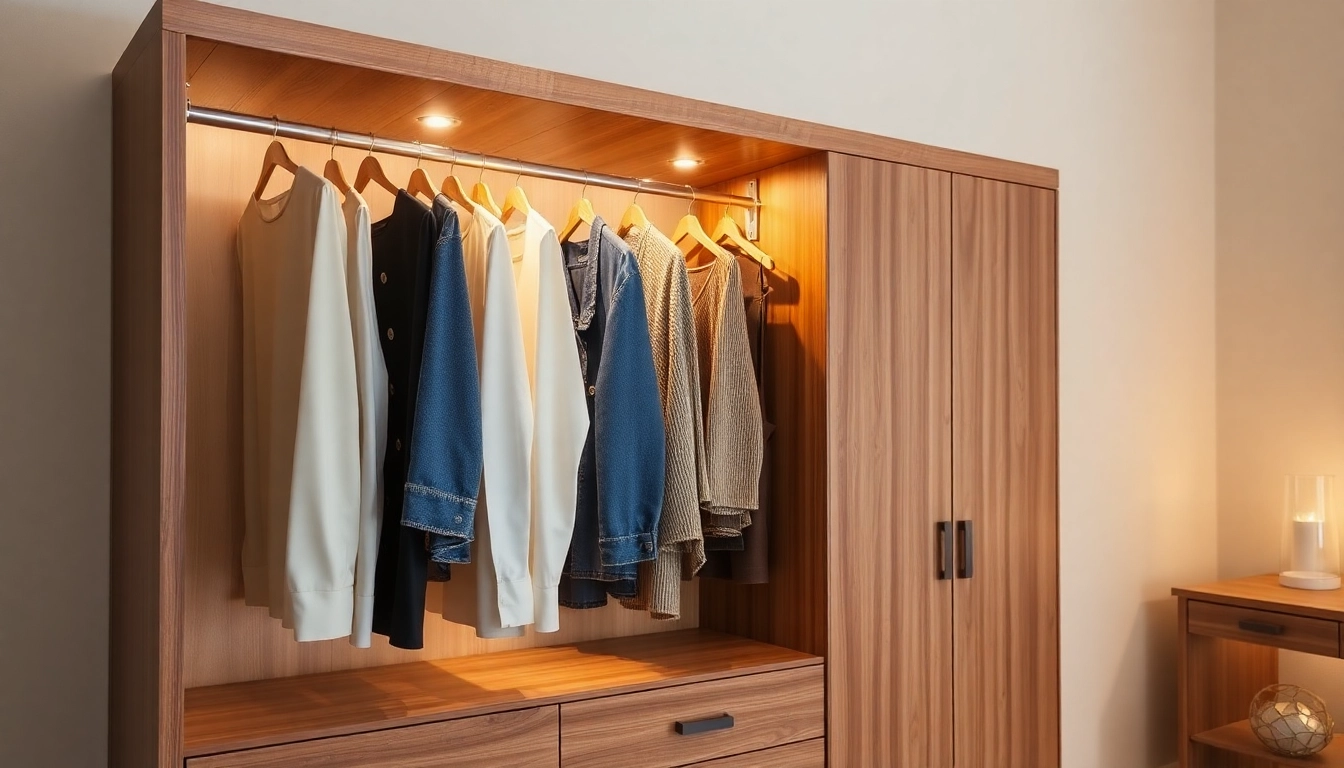 Rutschfeste kleiderbügel in edler Samtoptik präsentieren stilvolle Aufbewahrungslösungen in einem modernen Raum.