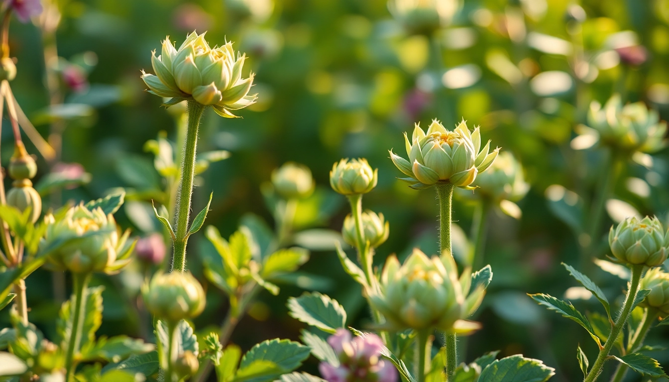 Wachstumsphase: gesunde Pflanzen sprießen in einem sanften Licht, ideal für Gartenliebhaber.
