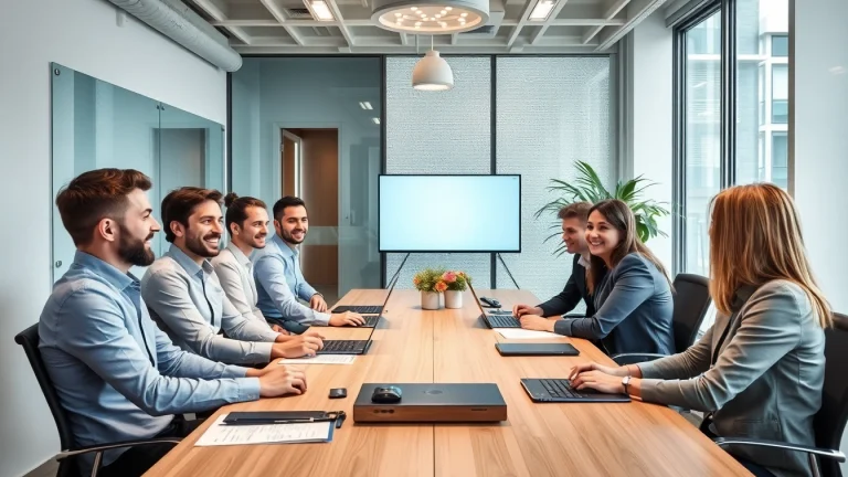 Unternehmensberatung Digitalisierung: Team von Beratern diskutiert digitale Strategien in modernem Büro.