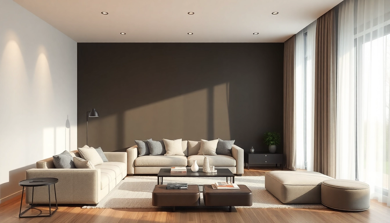 Hochwertige 3D Visualisierung erstellen eines modernen Wohnzimmers mit natürlichem Licht und stilvollem Design.