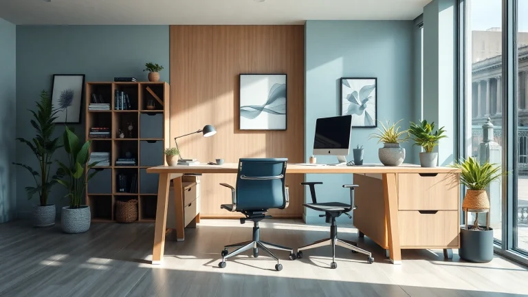 Stylish Büromöbel in a modern office setting with ergonomic desk and chair.