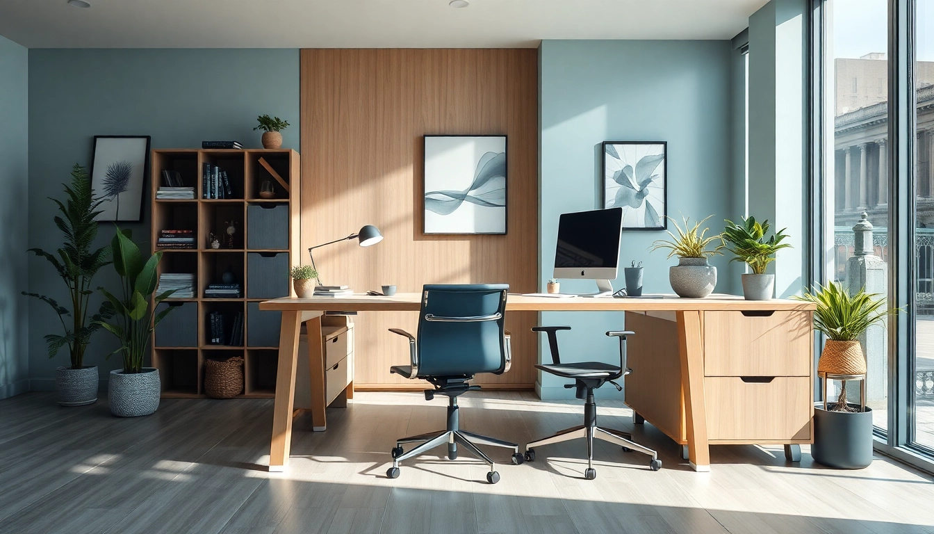 Stylish Büromöbel in a modern office setting with ergonomic desk and chair.