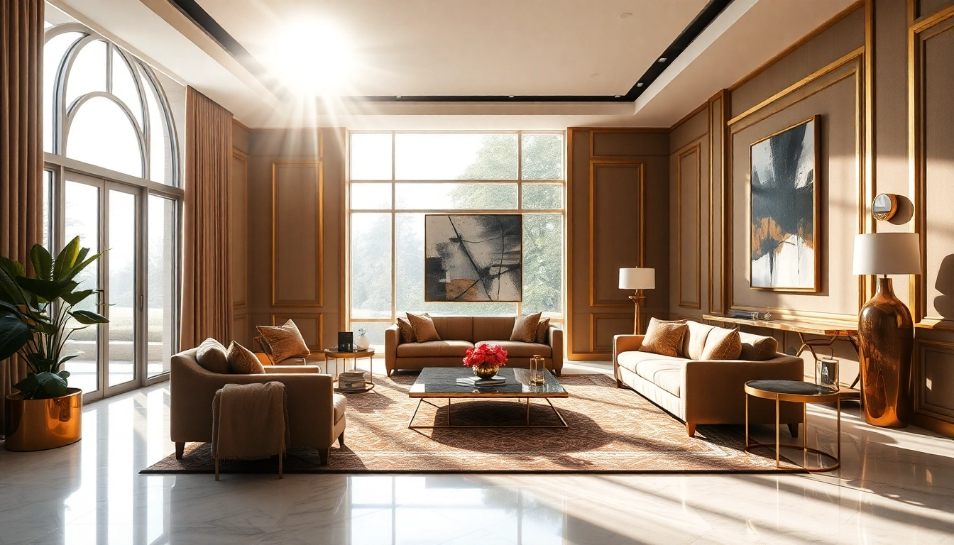 Luxury living room featuring modern decor and inviting atmosphere for relaxation.