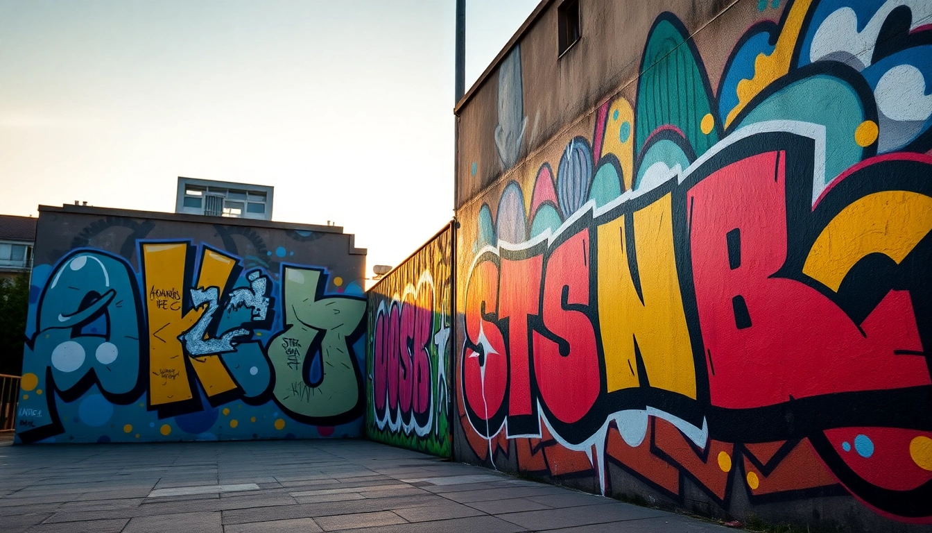 Entdecken Sie Graffiti Köln mit einem bunten, dynamischen Wandgemälde, das kreative Energie ausstrahlt.