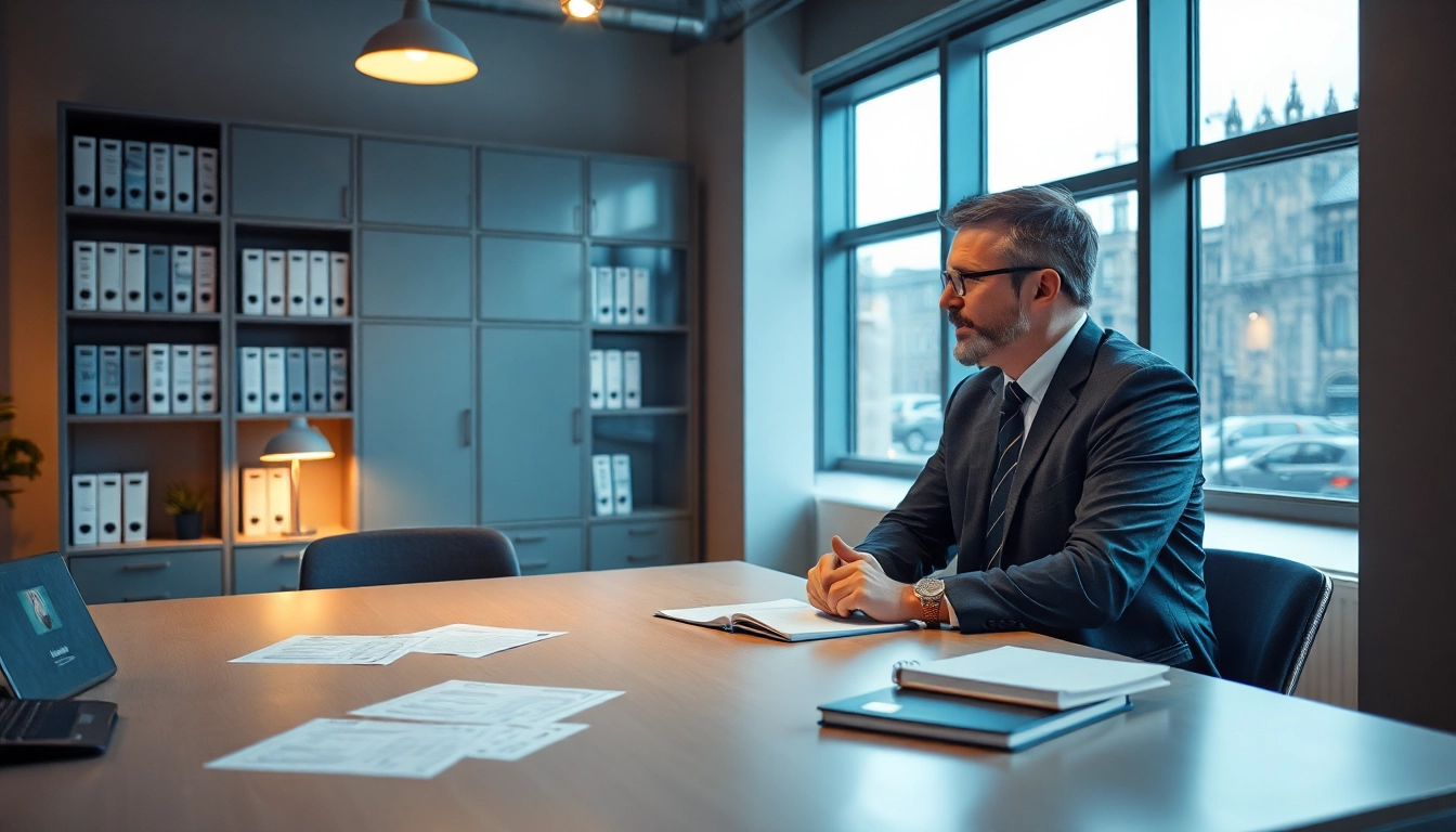 Headhunter Krefeld führt ein Gespräch am Schreibtisch mit einem Kandidaten, um die besten Talente rekrutieren.