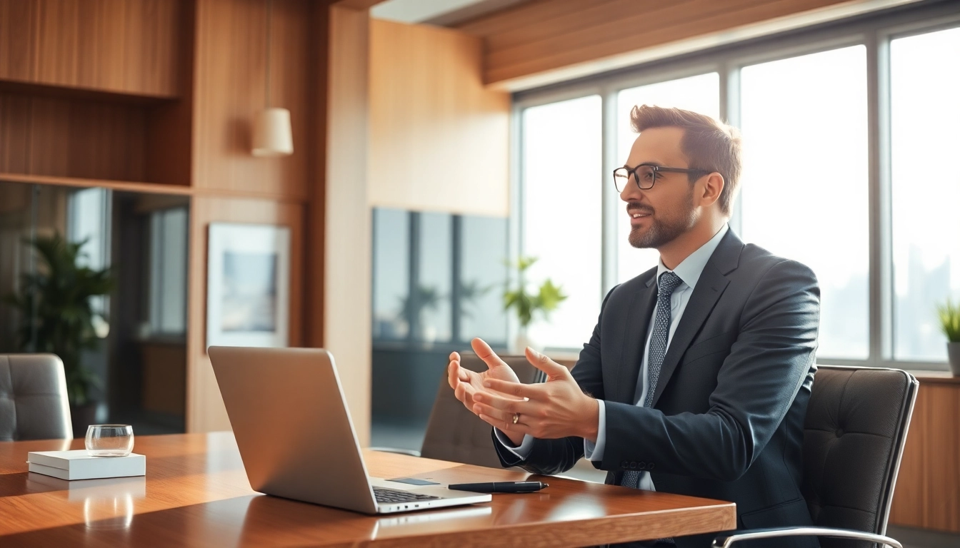 Professioneller Headhunter führt ein Gespräch mit einem Kandidaten in einem modernen Büro.