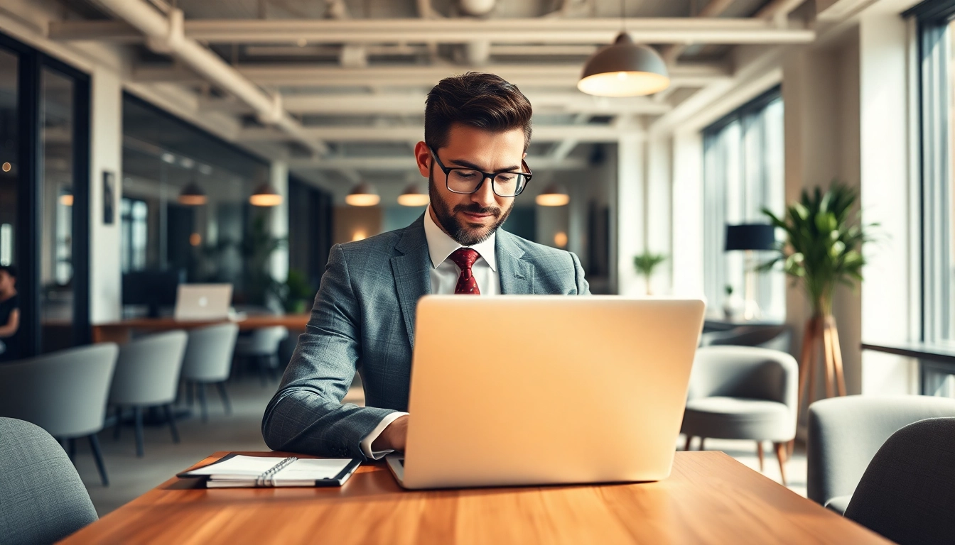 Headhunter Gastronomie im modernen Büro, umgeben von inspirierenden Elementen.