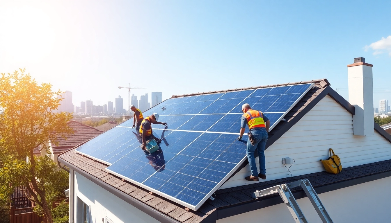 Installation von PV Anlagen Wien auf einem modernen Wohnhaus mit Fachleuten.